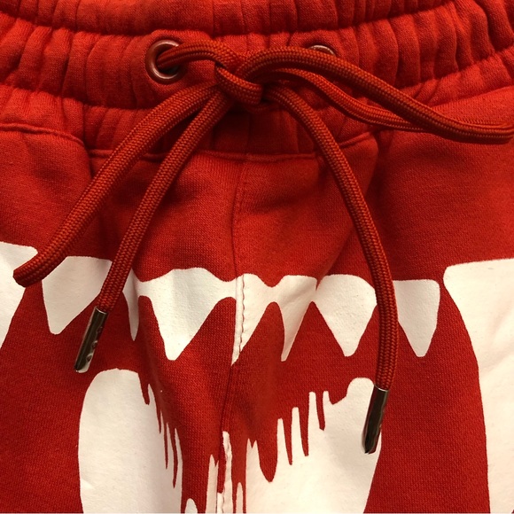 The Lost Breed Tiger Mouth Fleece Training Sweat Shorts Men’s Red White Small - Picture 3 of 14